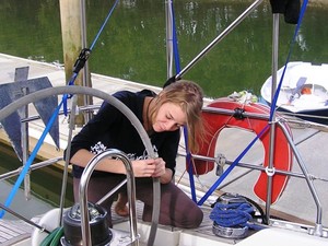 RTW sailor Jessica Watson learning her trade on OceansWatch loaned yacht Magic Roundabout. - photo © Chris Bone